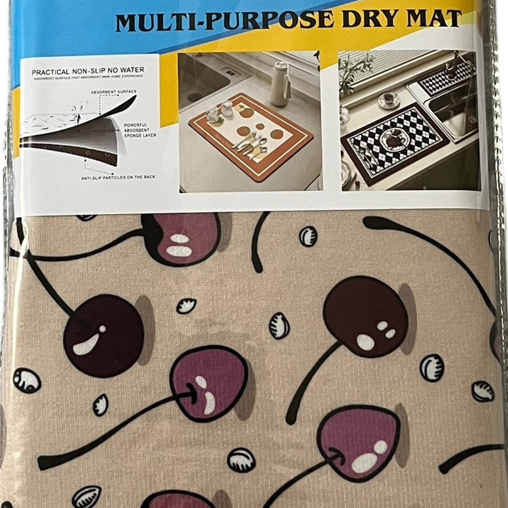 🍒 CHERRIES! 🍒 DRYING MAT NWT.